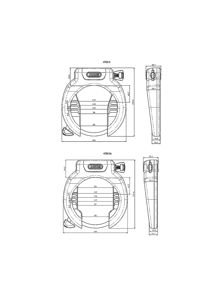 ABUS | Candado de cuadro para bicicleta Pro Amparo 4750 XL R |