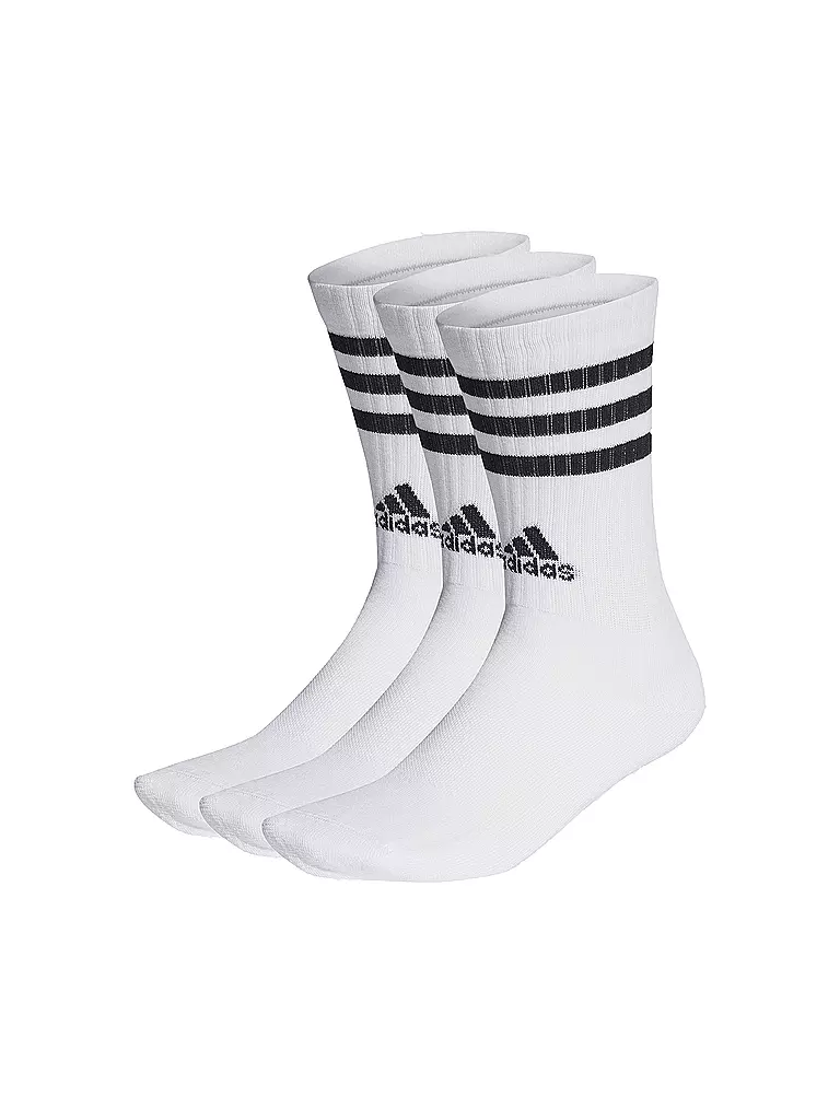 ADIDAS | Calcetines de ocio 3 bandas Cushioned Crew, 3 pares | Blanco