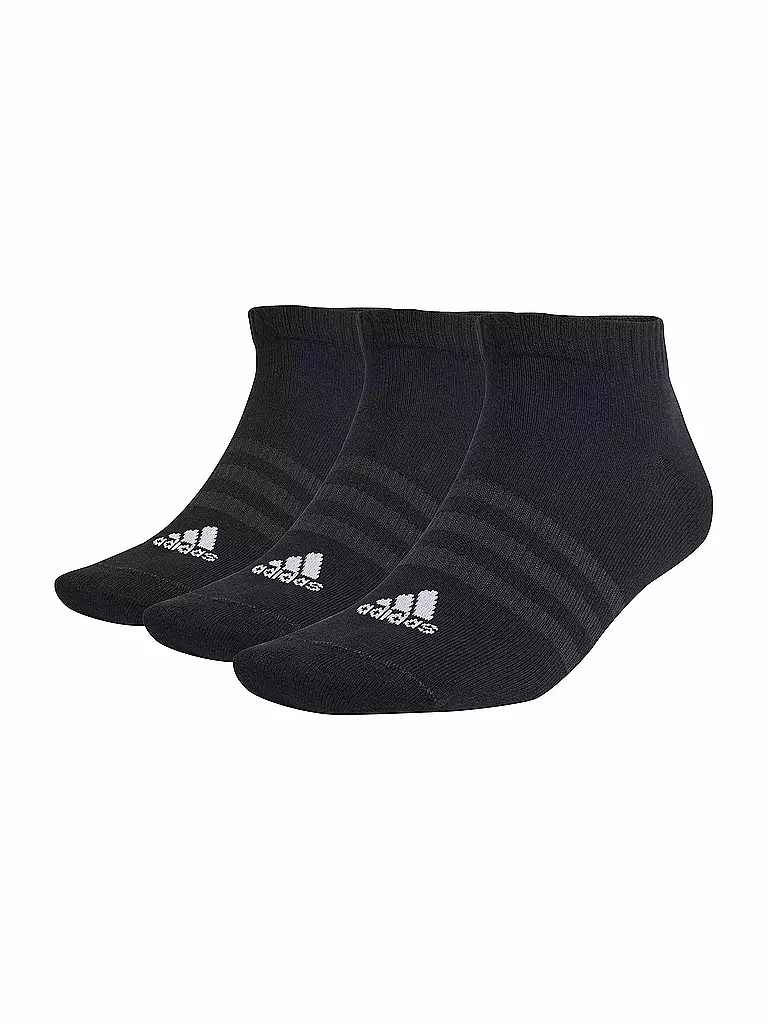 ADIDAS | Calcetines deportivos finos y ligeros para zapatillas, paquete de 3 | Negro