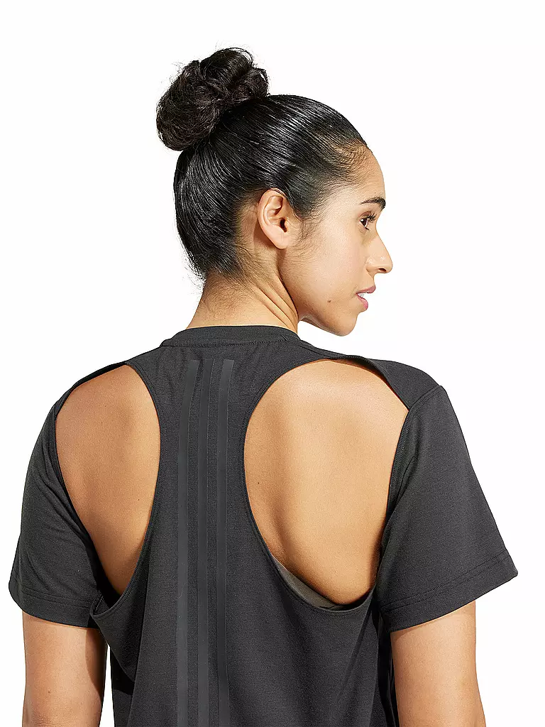 ADIDAS | Camiseta de fitness para mujer Power con abertura en la espalda y 3 rayas |