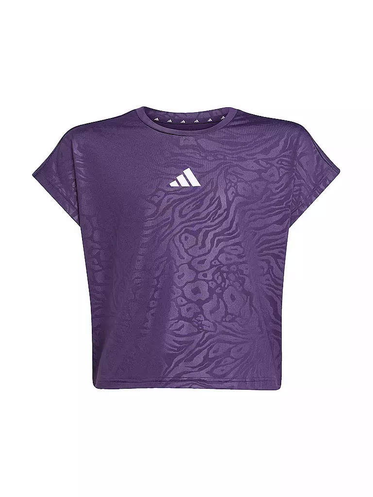 ADIDAS | Camiseta de fitness para niña All Sports con estampado animal y corte cropped | Lila