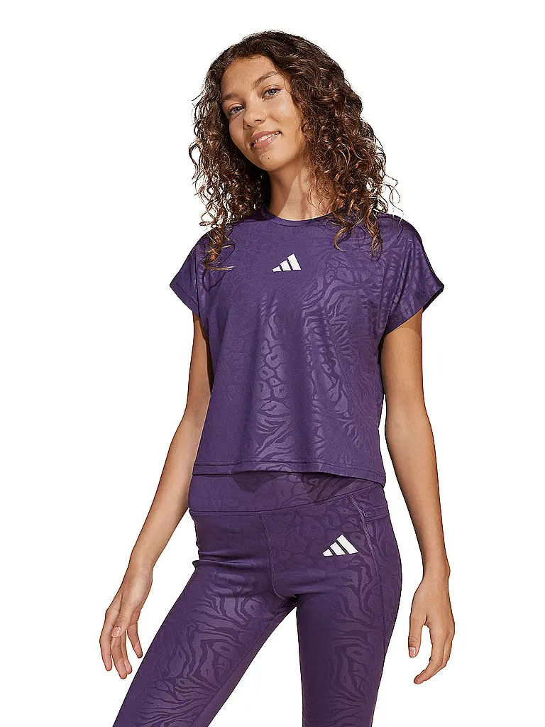ADIDAS | Camiseta de fitness para niña All Sports con estampado animal y corte cropped |