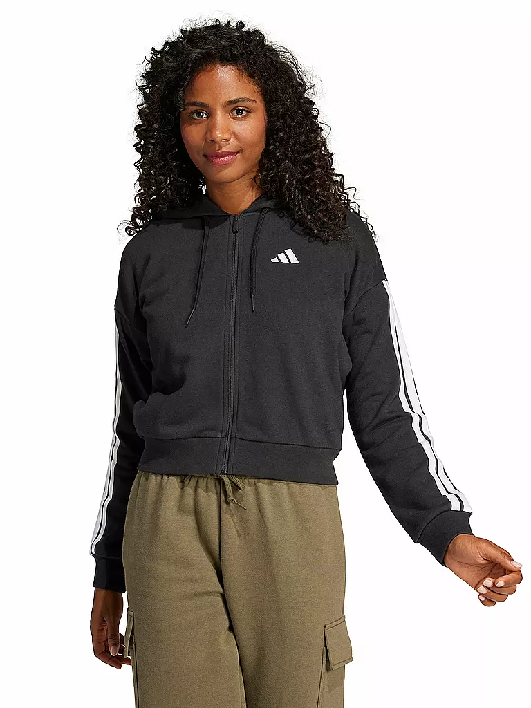 ADIDAS | Chaqueta con capucha para mujer 3S FT FZ | Negro