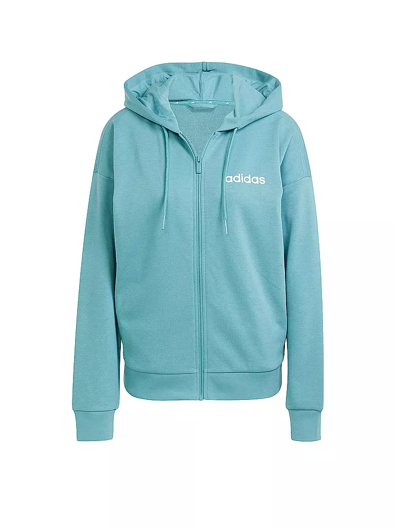 ADIDAS | Chaqueta con capucha para mujer Essentials Linear French Terry | Petróleo