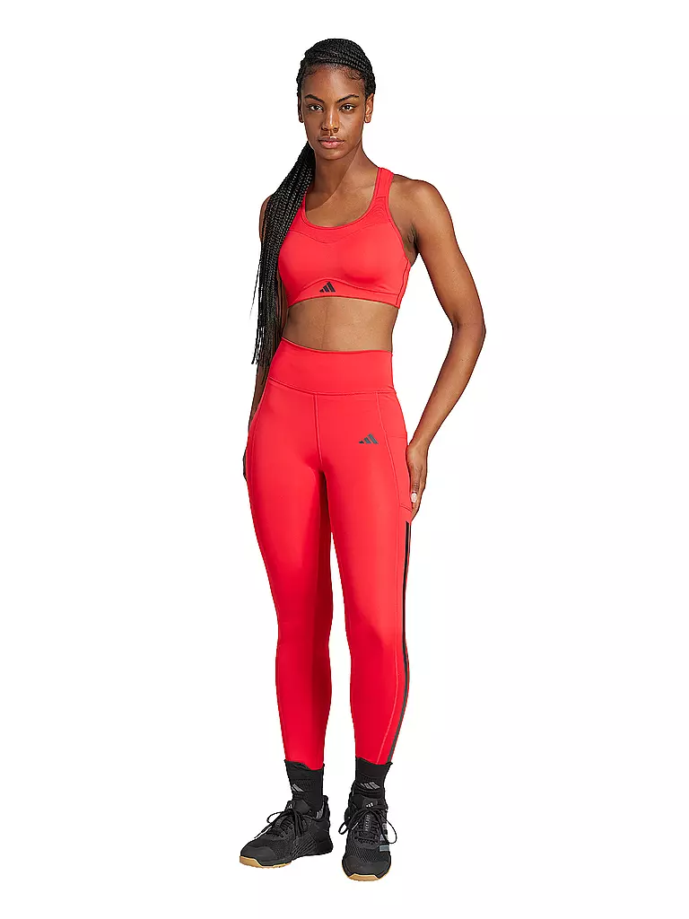 ADIDAS | Damen Fitnesstight Opt 3S | Rojo