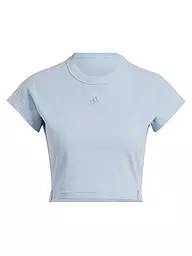 ADIDAS | Damen T-Shirt Lounge Ribbed Crop | Azul claro