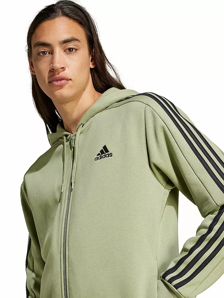 ADIDAS | Herren Kapuzenjacke Essentials 3-Streifen  | Oliva