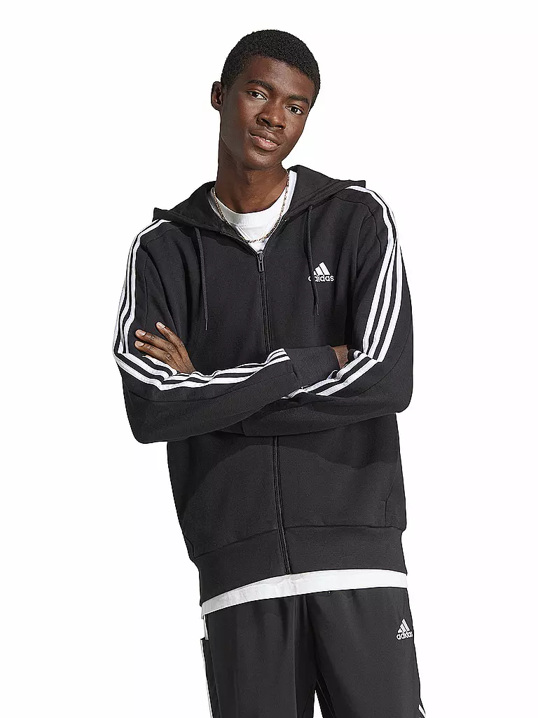 ADIDAS | Herren Kapuzenjacke Essentials French Terry 3-Streifen | Negro