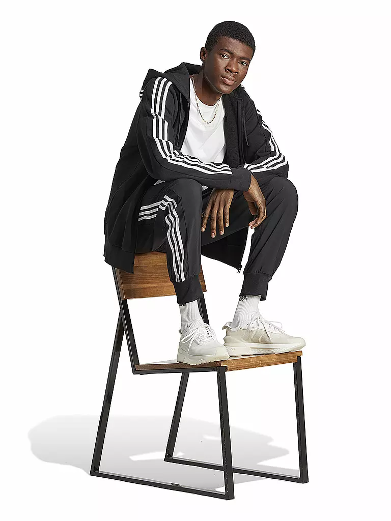 ADIDAS | Herren Kapuzenjacke Essentials French Terry 3-Streifen | Negro