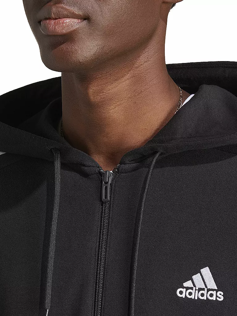 ADIDAS | Herren Kapuzenjacke Essentials French Terry 3-Streifen | Negro