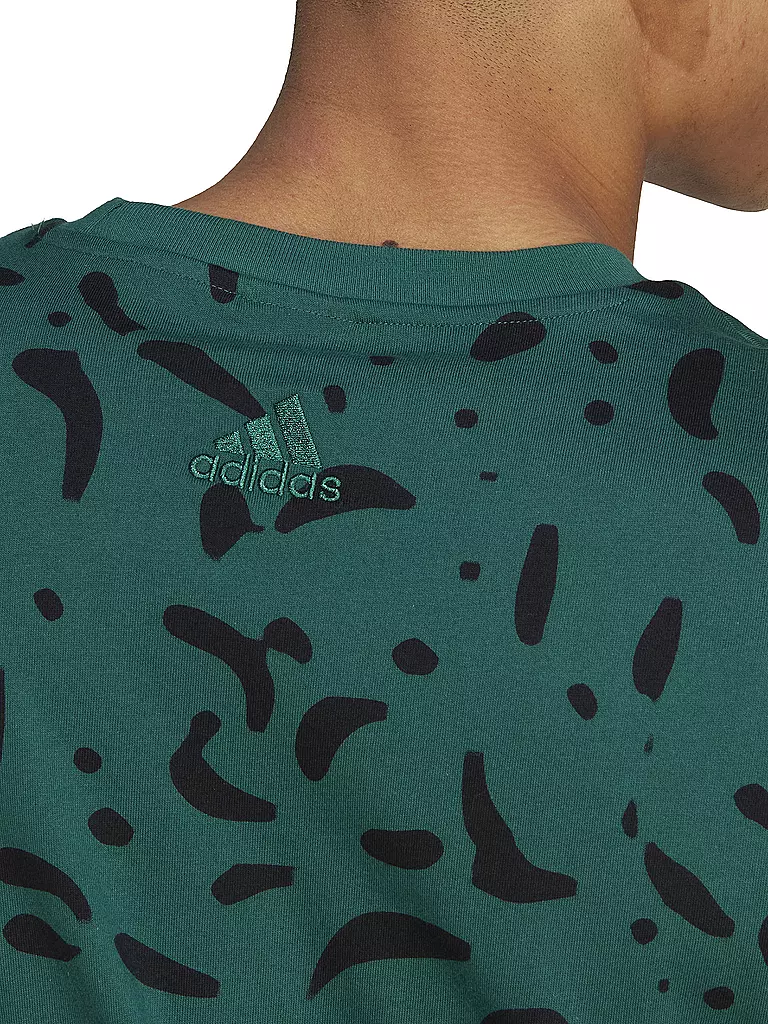 ADIDAS | Herren T-Shirt Essentials Single Logo | Verde oscuro