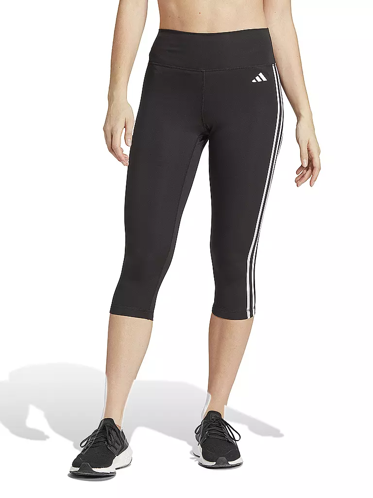 ADIDAS | Mallas de fitness para mujer Train Essentials con 3 bandas y cintura alta 3/4 | Negro