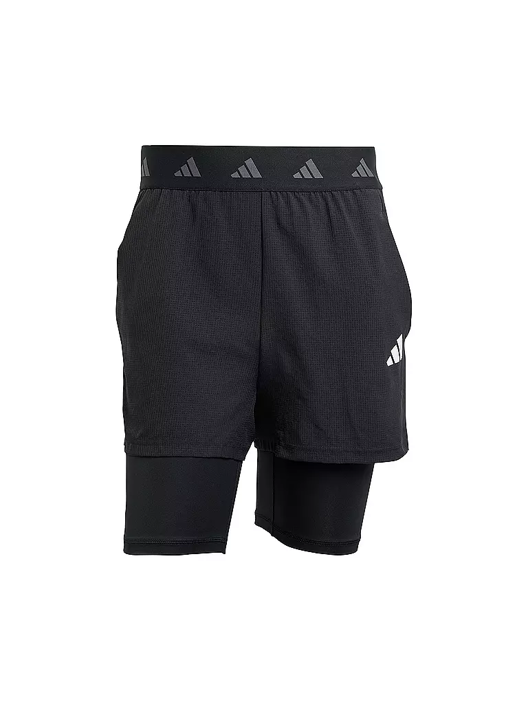 ADIDAS | Pantalón corto de fitness para hombre Gym 2 en 1 | Negro