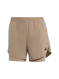 ADIDAS | Pantalón corto de fitness para mujer AEROREADY 2en1 | Marrón