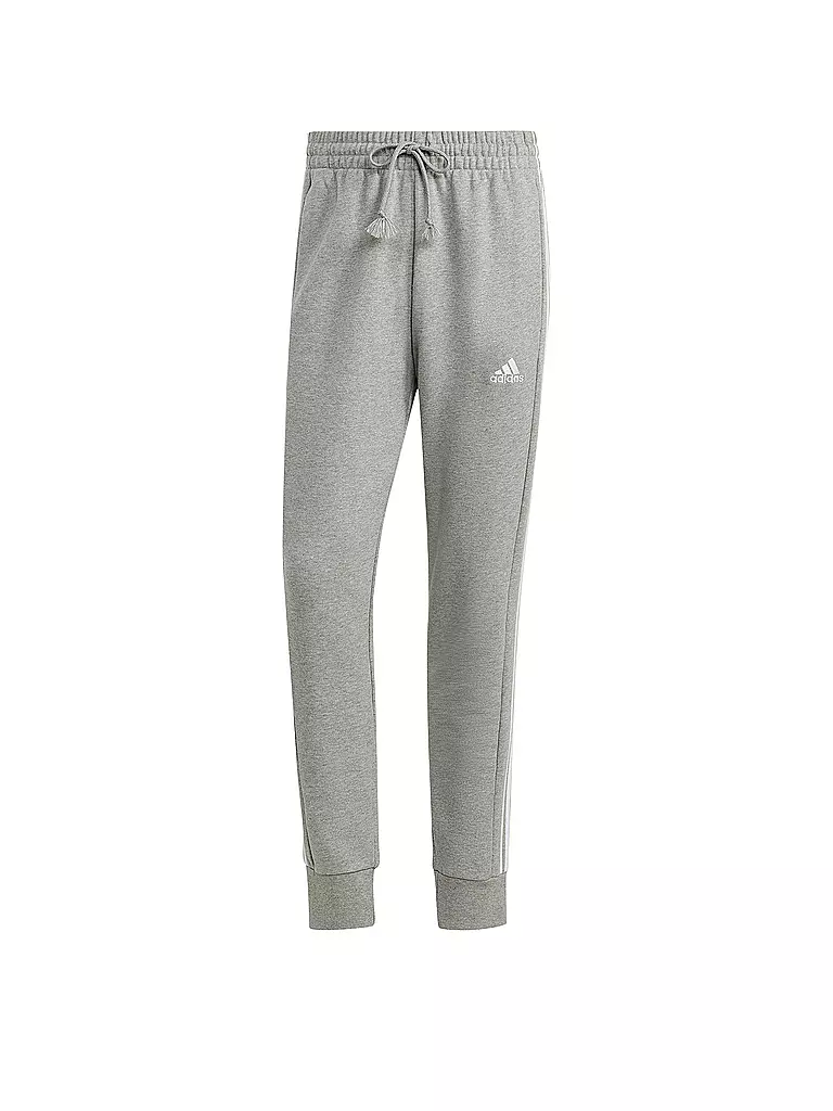 ADIDAS | Pantalón de chándal para hombre Essentials French Terry con puños cónicos y 3 rayas | Gris