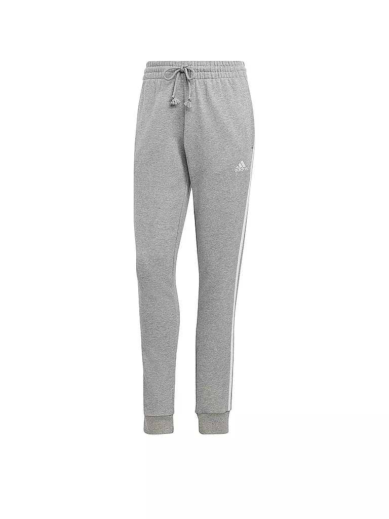 ADIDAS | Pantalón de chándal para mujer Essentials 3-Stripes French Terry Cuffed | Gris claro