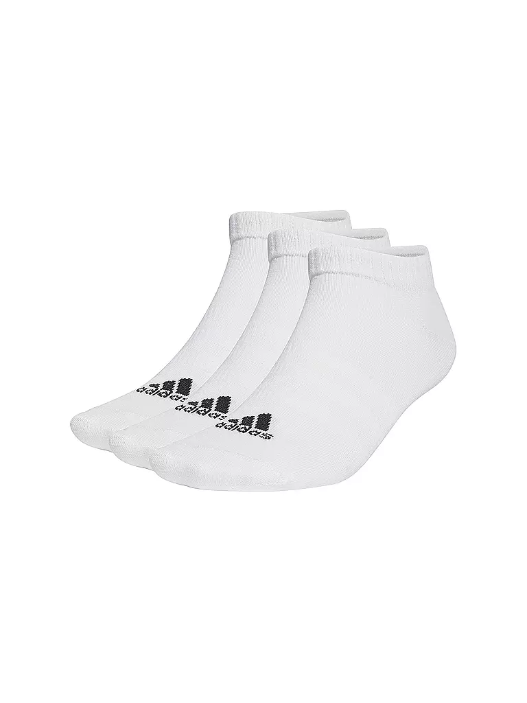 ADIDAS | Paquete de 3 calcetines deportivos finos y ligeros para zapatillas de corte bajo | Blanco