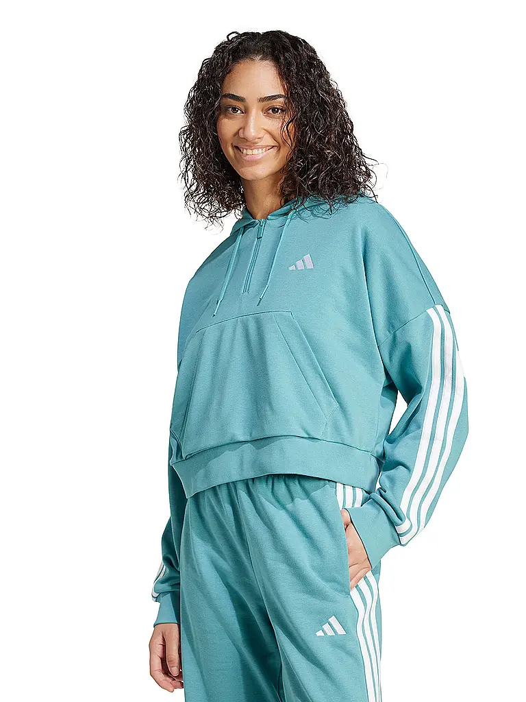 ADIDAS | Sudadera con capucha para mujer Half Zip 3S | Petróleo