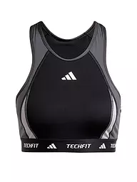 ADIDAS | Sujetador deportivo para mujer TECHFIT de cuello alto con bloques de color y sujeción media | Negro