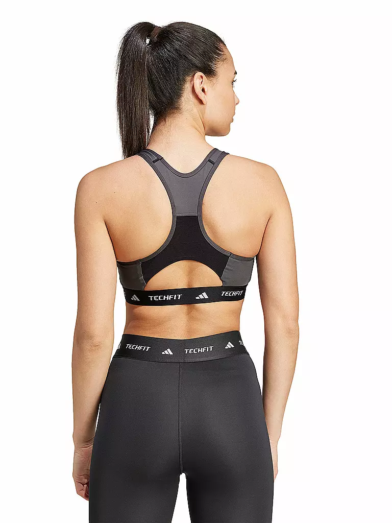 ADIDAS | Sujetador deportivo para mujer TECHFIT de cuello alto con bloques de color y sujeción media |