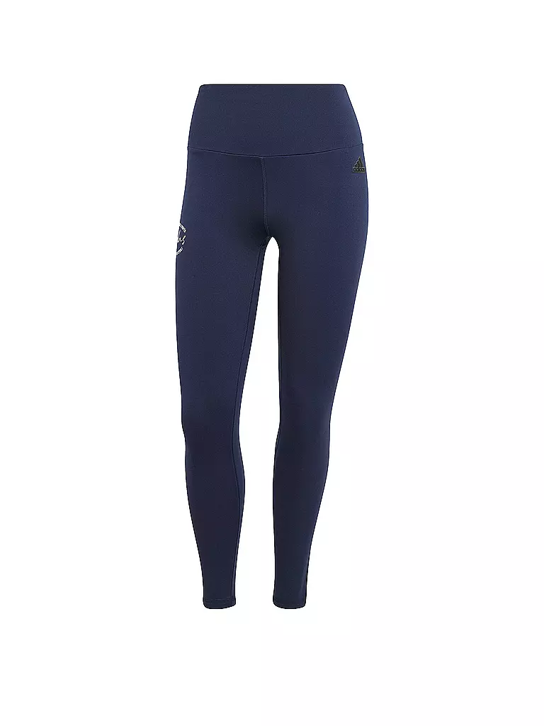 ADIDAS | Tight de mujer con estampado gráfico Signature de talle alto 7/8 | Azul oscuro