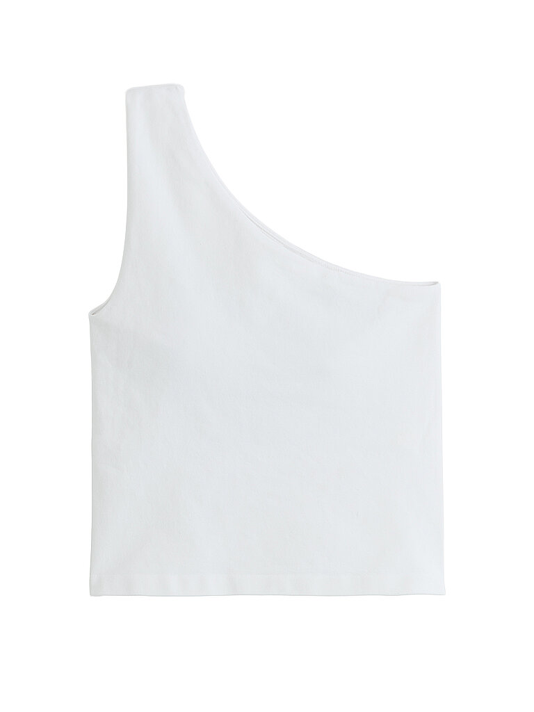 Top deportivo tipo bralette de un hombro para mujer blanco XS