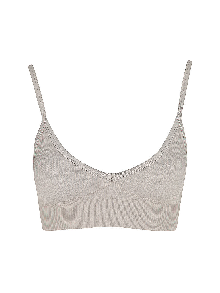Sujetador deportivo para mujer Deep Cut Ribbed Seamless Low Support beige S