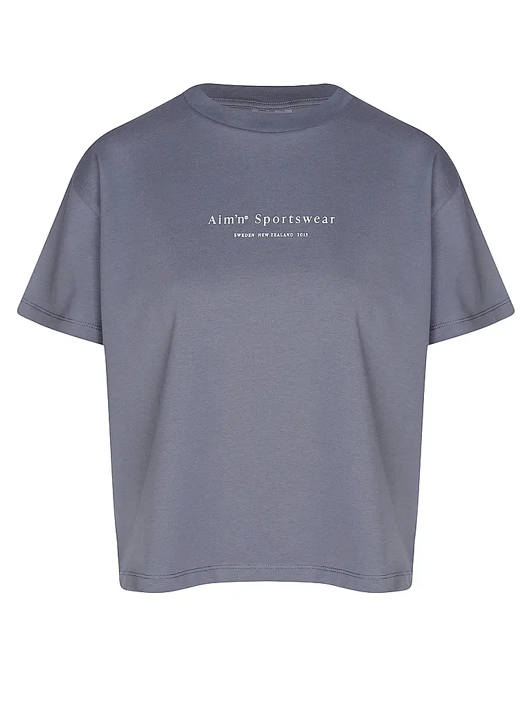 AIM'N | Camiseta Boxy Serif para mujer | Azul oscuro