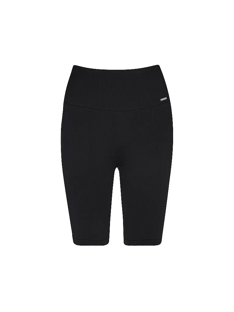 AIM'N | Pantalones cortos de ciclista sin costuras acanalados para mujer | Negro