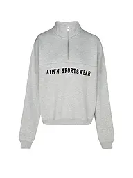 AIM'N | Suéter Varsity con cremallera para mujer | Gris
