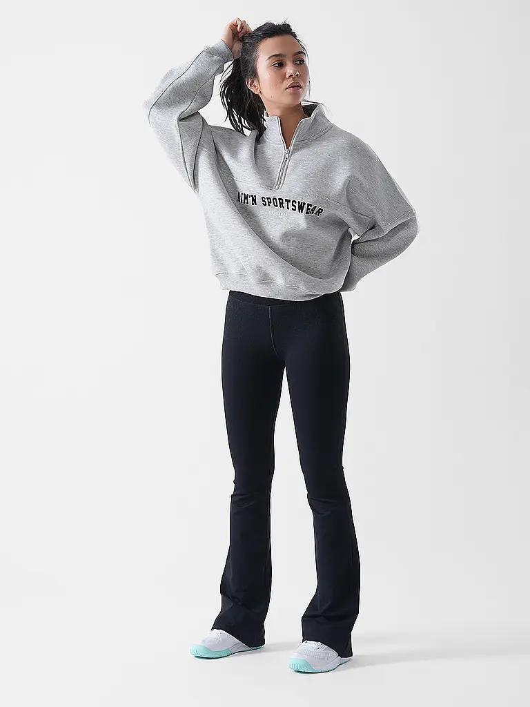 AIM'N | Suéter Varsity con cremallera para mujer | Gris