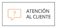 Bocadillo naranja con un signo de interrogación junto a las palabras en español "ATENCIÓN AL CLIENTE", que significa "Servicio al Cliente".
