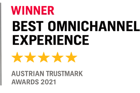 Ganador: Mejor experiencia omnicanal, 5 estrellas, Austrian Trustmark Awards 2021.