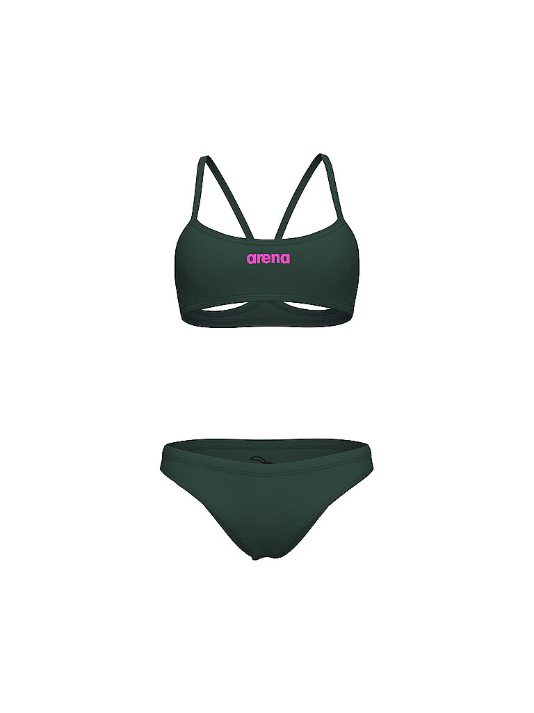 Bikini bandeau liso para mujer oliva 42