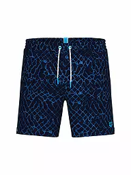 ARENA | Bañador bóxer de playa con estampado integral para hombre | Azul oscuro