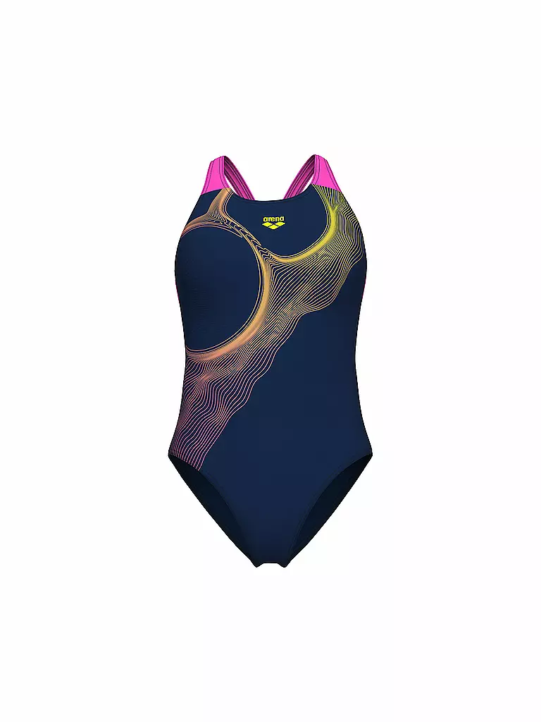 ARENA | Bañador de mujer Ripples V-Back | Azul oscuro