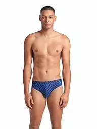 ARENA | Bañador slip para hombre Allover | Azul oscuro