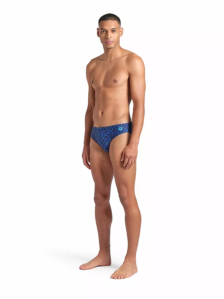 ARENA | Bañador slip para hombre Allover | Azul oscuro