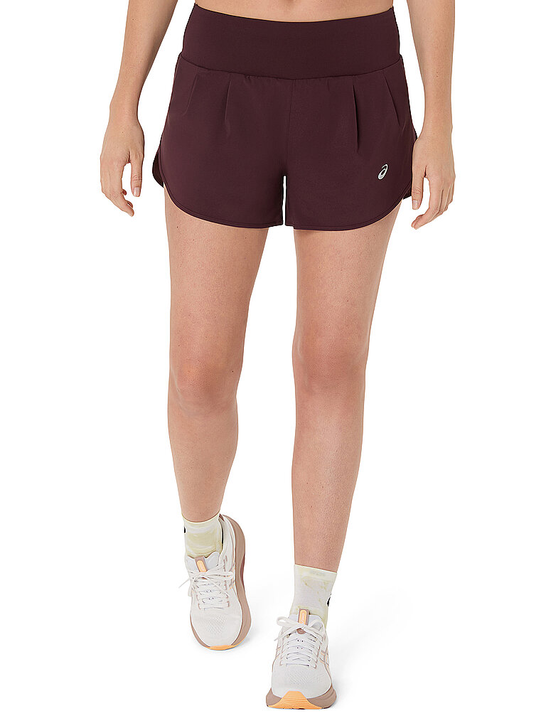 Pantalón corto de running para mujer Road de 3,5 pulgadas rojo oscuro L