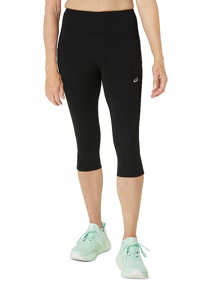 Mallas de running Capri de cintura alta Road para mujer negro L