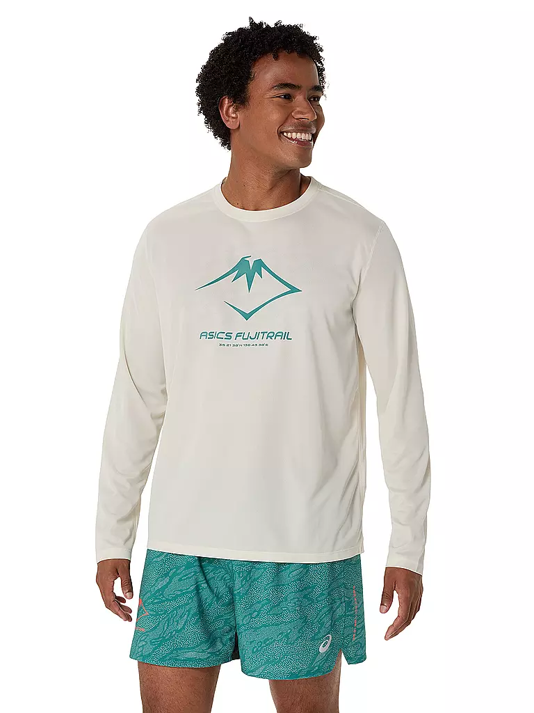 ASICS | Camiseta de running de manga larga con logo Fujitrail para hombre | Blanco