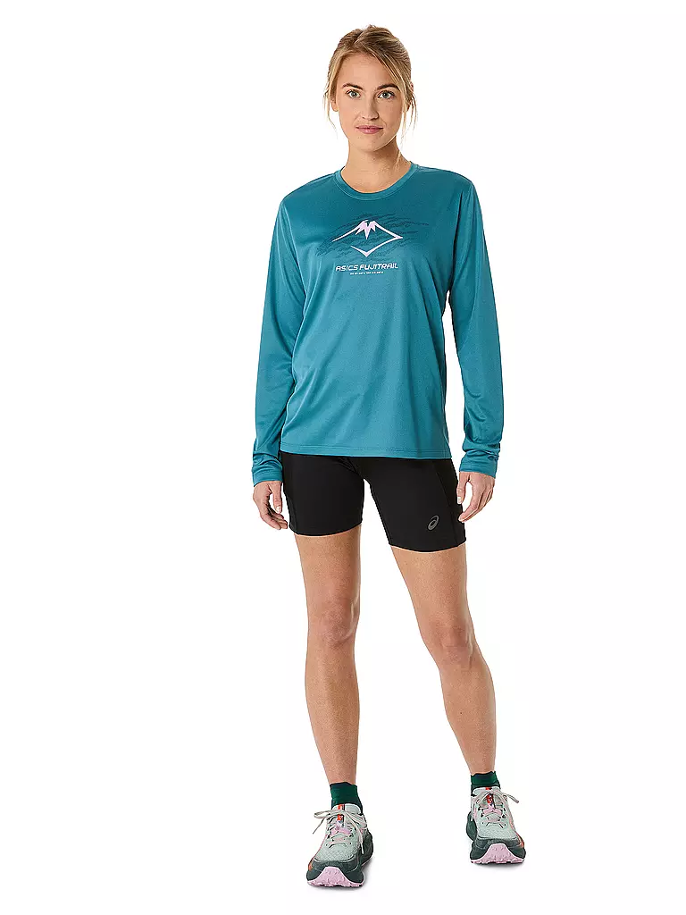 ASICS | Camiseta de running de manga larga con logo Fujitrail para mujer | Petróleo