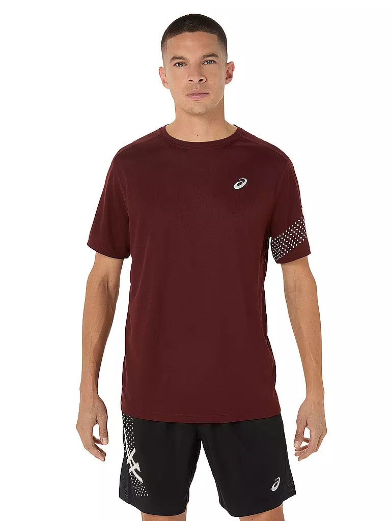 ASICS | Camiseta de running Icon para hombre | Rojo oscuro
