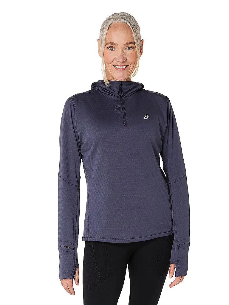 ASICS | Camiseta de running para mujer Road Winter con capucha | Azul oscuro