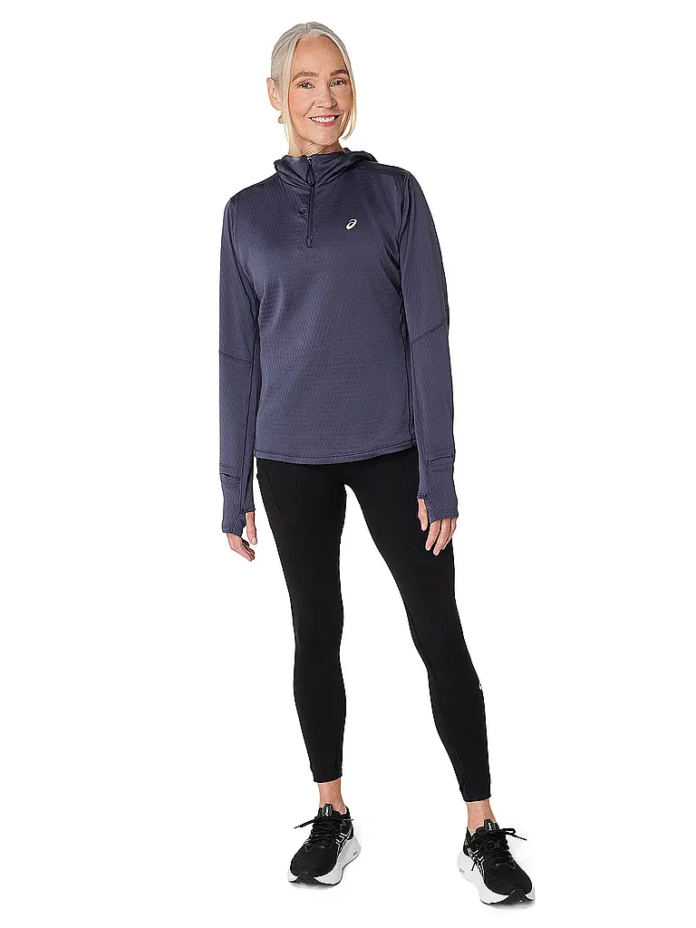 ASICS | Camiseta de running para mujer Road Winter con capucha | Azul oscuro