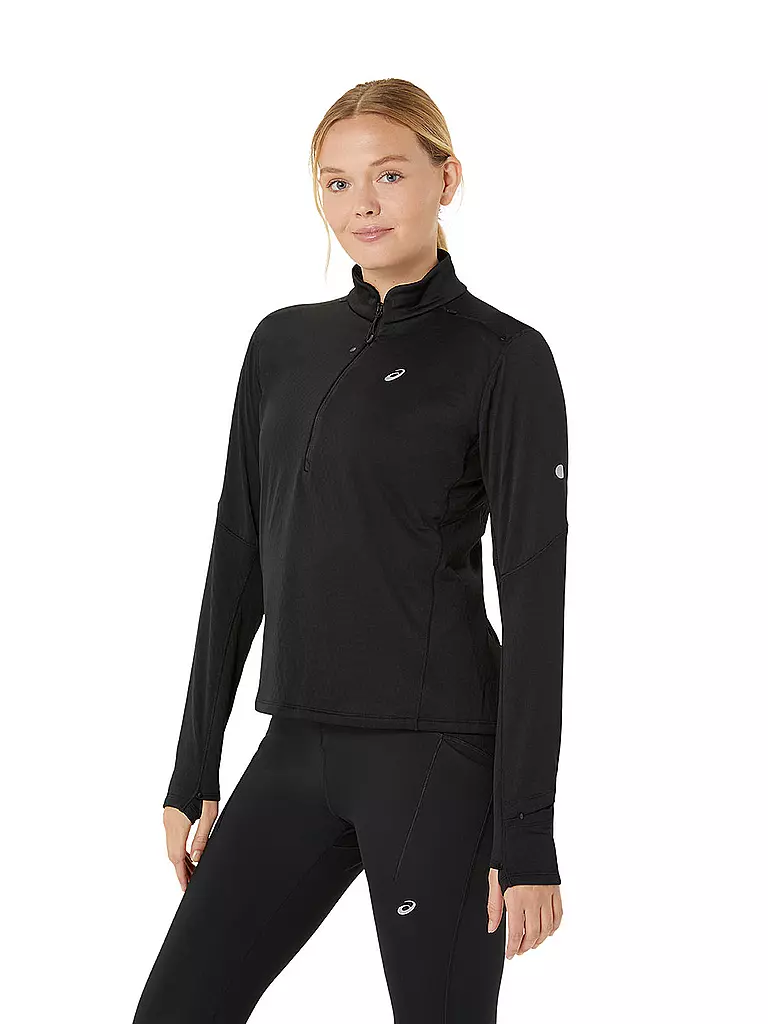 ASICS | Camiseta de running para mujer Road Winter con cremallera de 1/2 | Negro