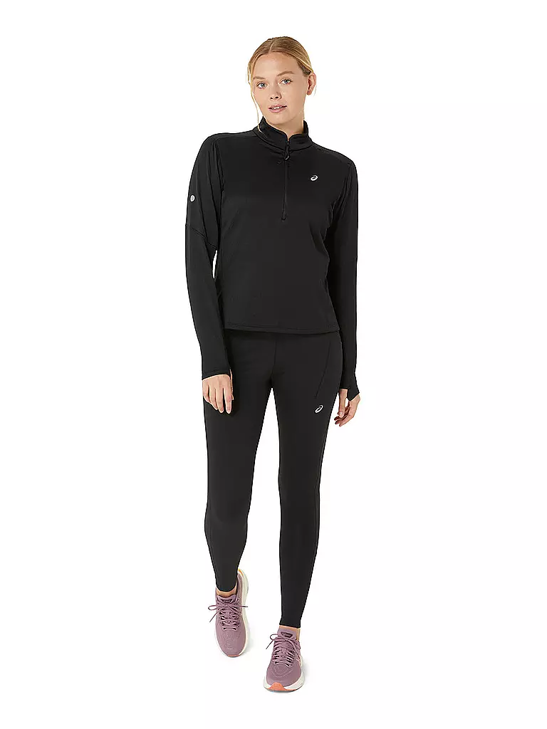 ASICS | Camiseta de running para mujer Road Winter con cremallera de 1/2 | Negro