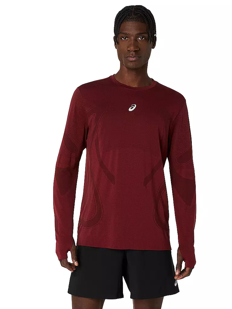 ASICS | Camiseta de running sin costuras Road para hombre | Rojo oscuro