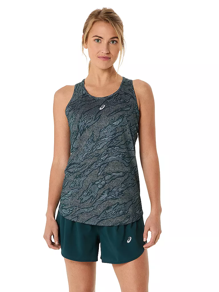 ASICS | Camiseta de tirantes de running para mujer Road All Over Print | Petróleo