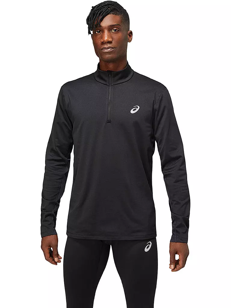 ASICS | Herren Laufshirt Core LS 1/2 Zip Winter | Negro
